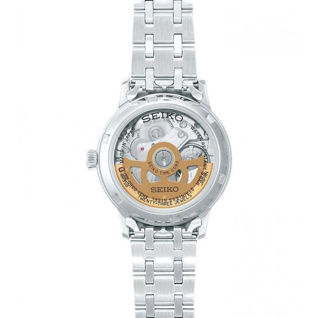 Seiko Presage Cocktail Time Automatic Green Dial Silver Steel Strap Watch for Men - SRPE15J1