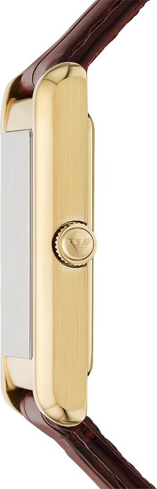 Emporio Armani Gino White Dial Brown Leather Strap Watch for Men - AR11665