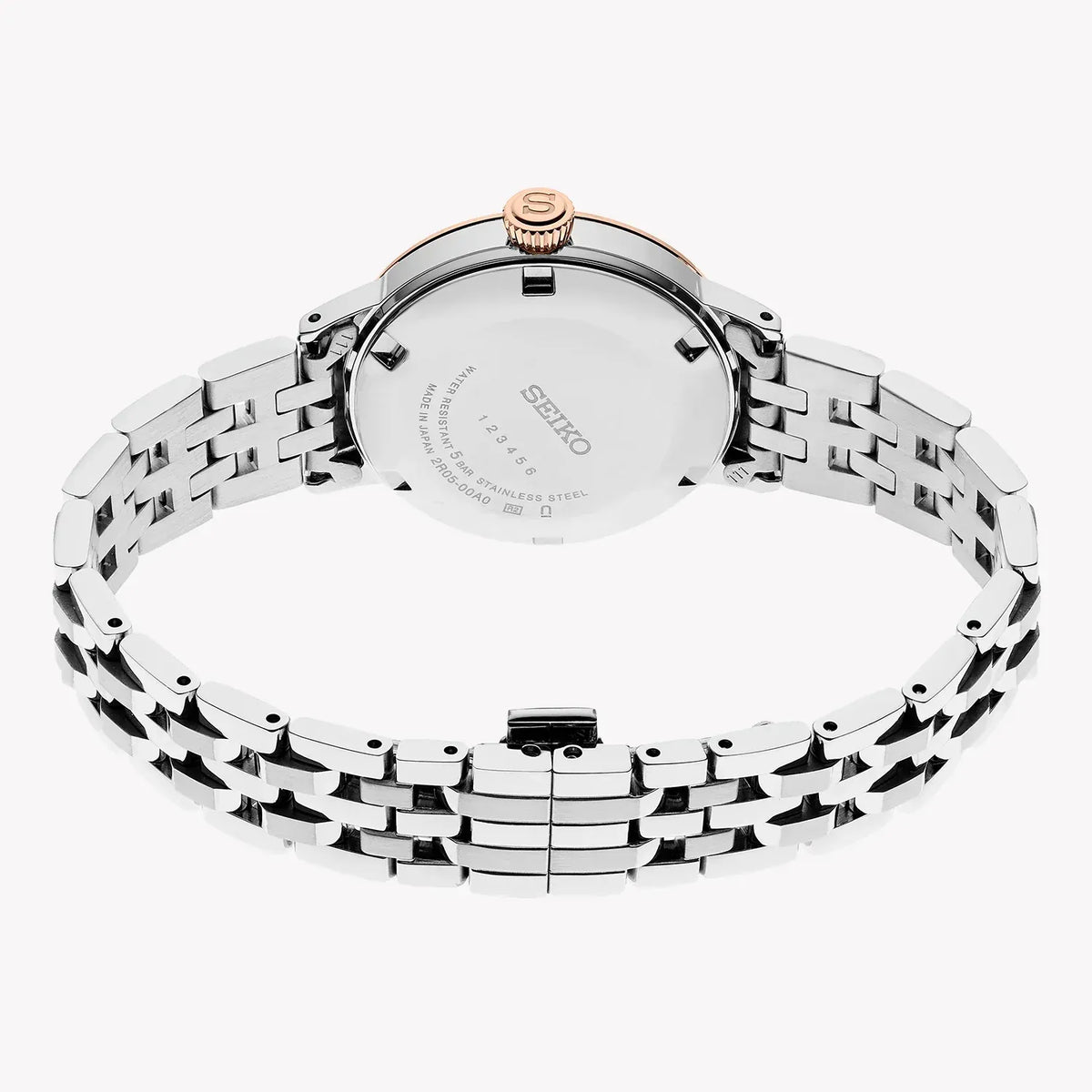 Seiko Presage Cocktail Time Automatic Diamonds White Dial Silver Steel Strap Watch for Women - SRE012J1