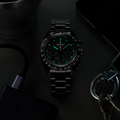 Seiko Prospex Speedtimer The Black Series Limited Edition Black Dial Black Steel Strap Watch for Men - SSC917
