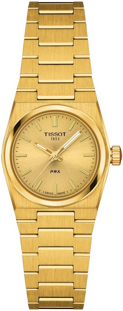 Tissot PRX 25mm Gold DIal Gold Steel Strap Watch for Women - T137.010.33.021.00