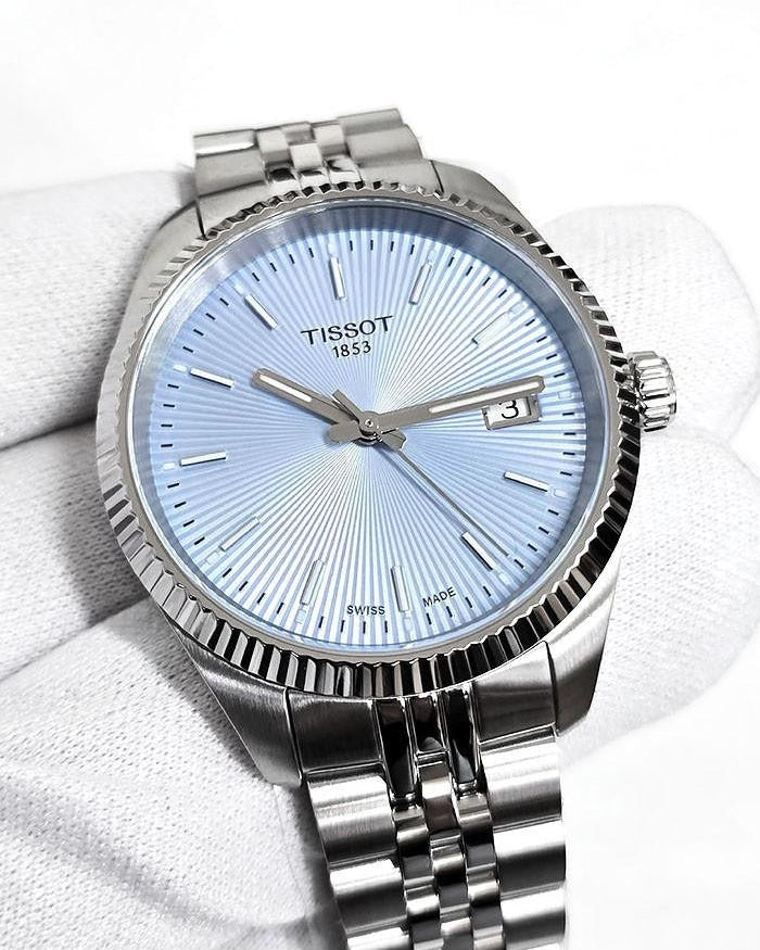 Tissot Ballade Quartz Blue Dial Silver Steel Strap Watch for Women - T156.210.11.351.00
