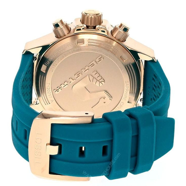 Tissot Seastar 1000 Chronograph Turqouise Dial Turqouise Rubber Strap Watch for Women - T120.217.37.041.00