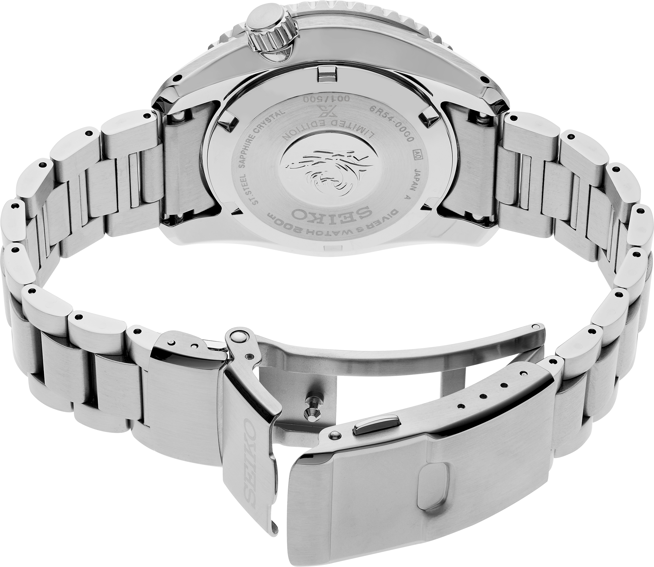 Seiko Prospex 1968 Heritage Divers GMT US Limited Edition Blue Dial Silver Steel Strap Watch for Men - SPB477J1