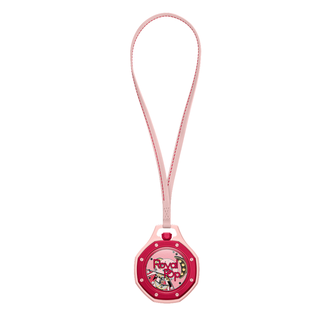 Swatch x AP Royal Pop Pink Dial Pink Leather Strap Watch for Women - Otto Rosso