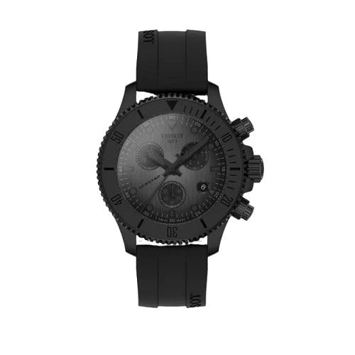 Tissot Seastar 1000 Chronograph Black Dial Black Rubber Strap Watch for Men - T120.217.37.061.00