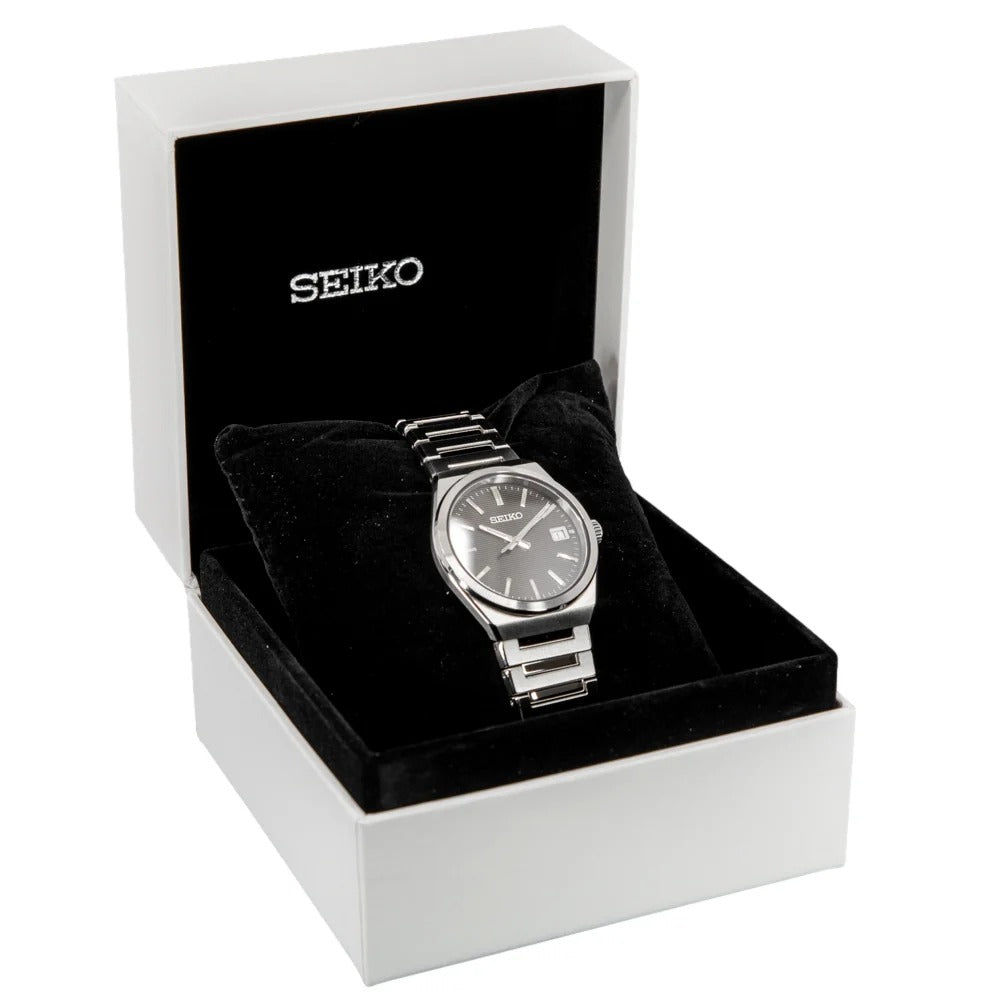 Seiko Conceptual Gray Dial Silver Steel Strap Watch for Men - SUR557P1