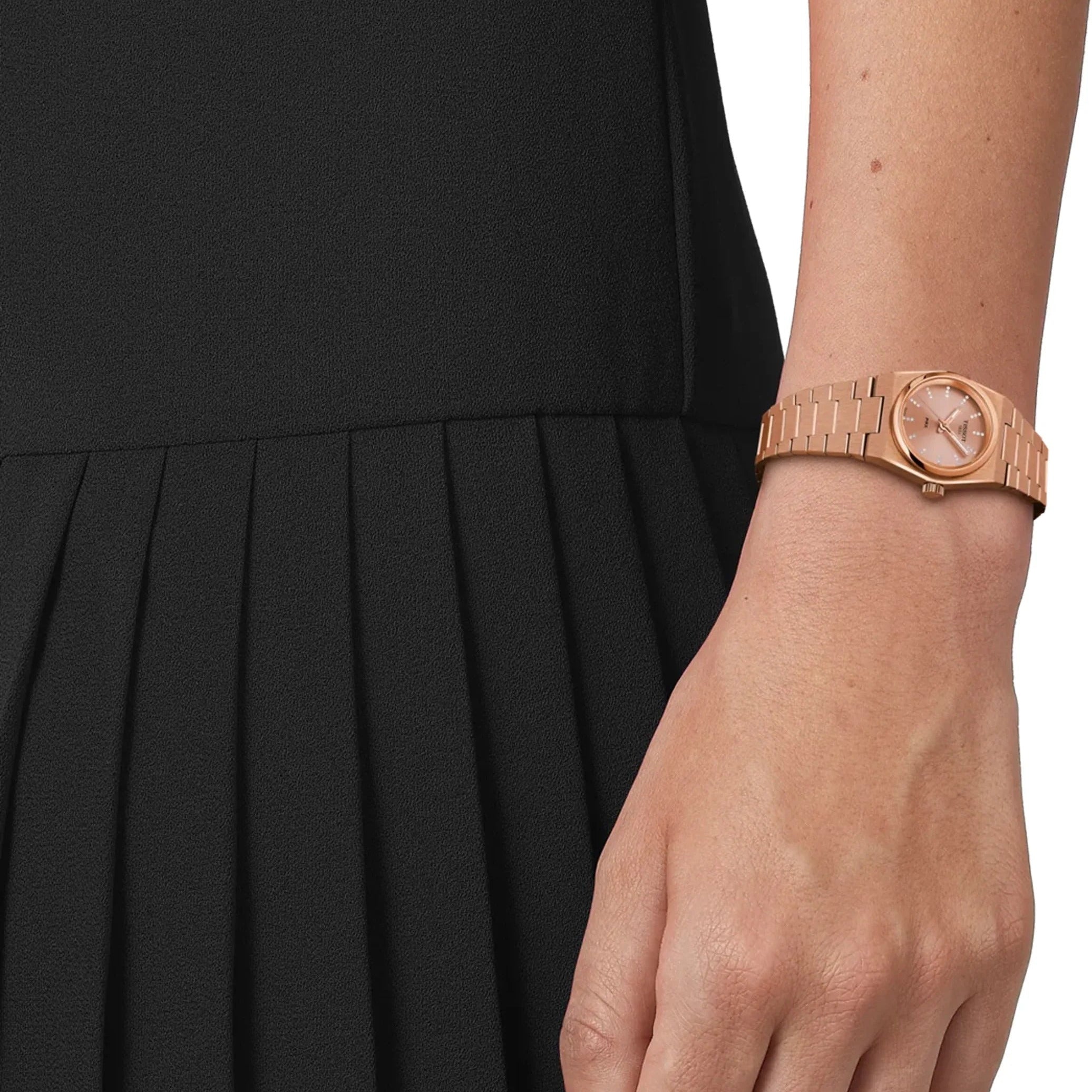 Tissot PRX Diamonds Rose Gold Dial Rose Gold Steel Strap Watch for Women - T137.010.33.506.00