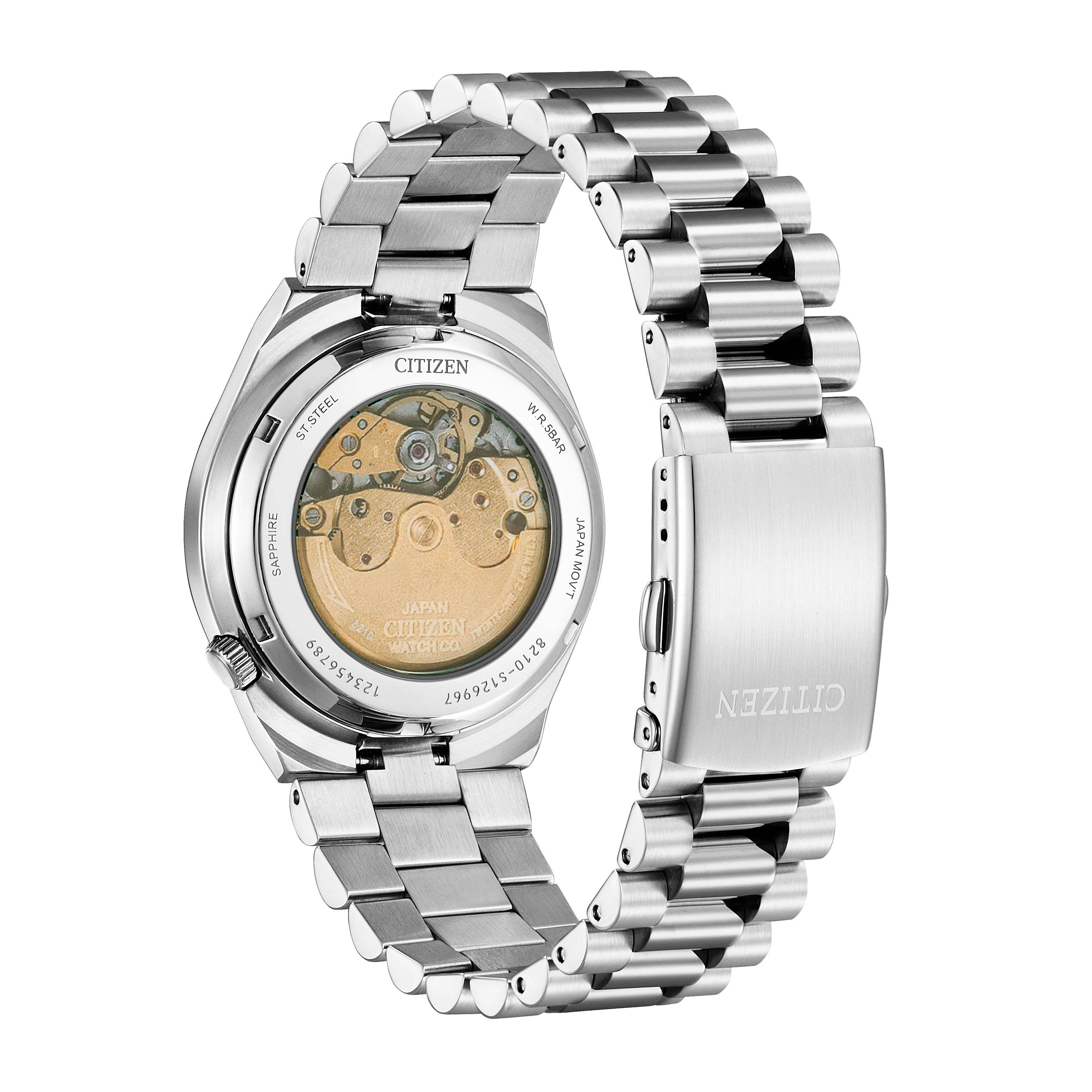 Citizen Tsuyosa Automatic Yellow Dial Silver Steel Strap Watch for Men - NJ0150-56Z
