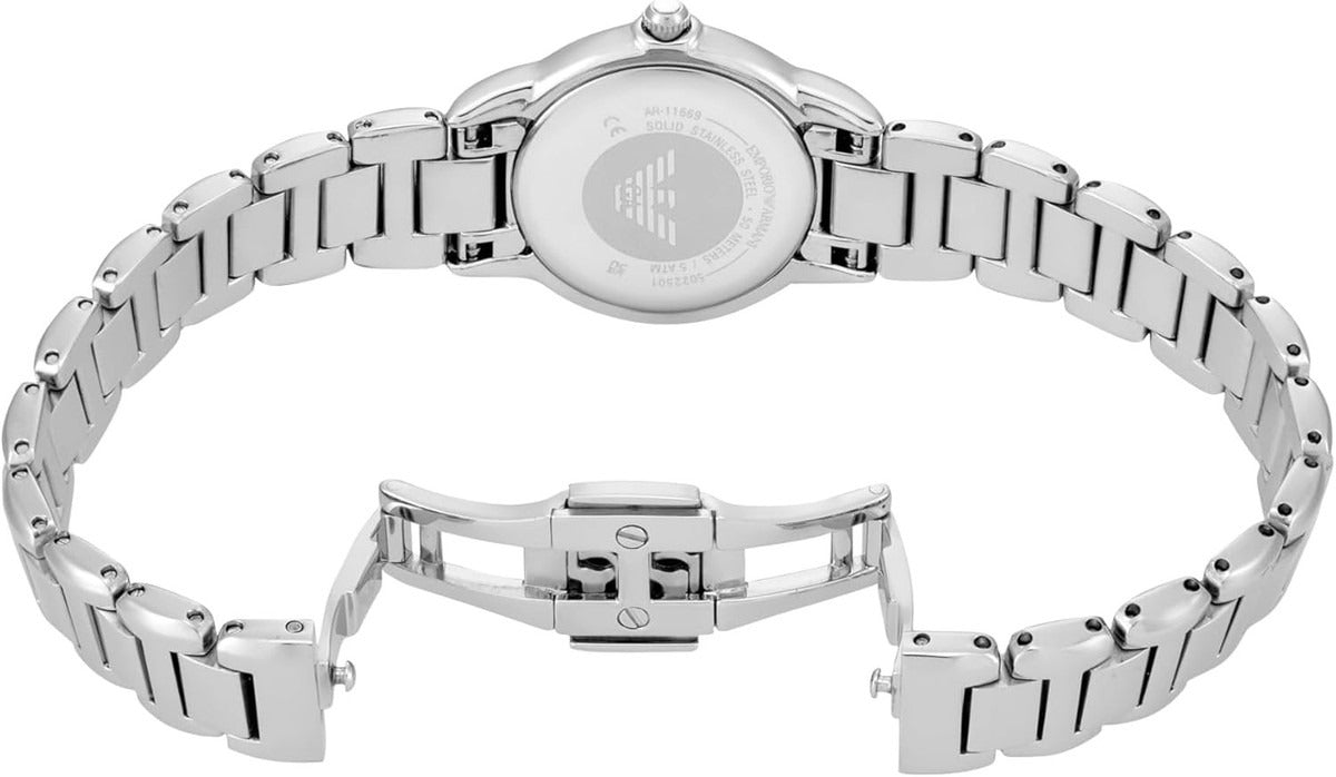 Emporio Armani Mia Mother of Pearl Dial Silver Steel Strap Watch for Women - AR11669