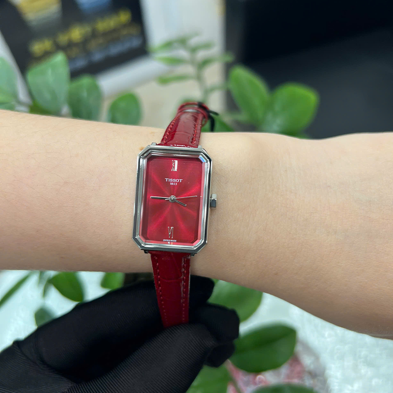 Tissot SRV Red Dial Red Leather Strap Watch for Women - T160.110.16.423.00