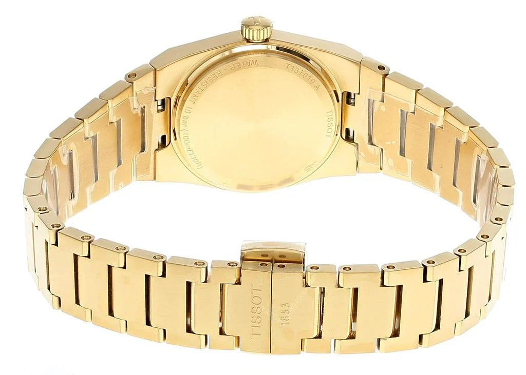 Tissot PRX 25mm Gold DIal Gold Steel Strap Watch for Women - T137.010.33.021.00