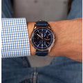 Maserati Sorpasso Chronograph Blue Dial Blue Leather Strap Watch for Men - R8871624009
