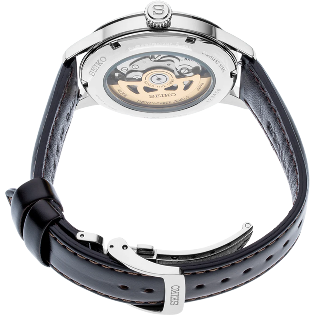 Seiko Presage Cocktail Time Automatic Green Dial Brown Leather Strap Watch for Men - SRPD37J1
