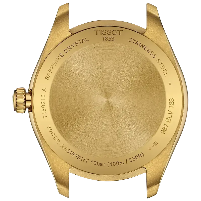 Tissot PR 100 Gold Dial Gold Steel Strap Watch for Women - T150.210.33.021.00