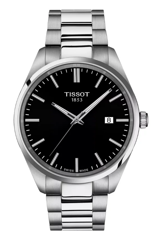 Tissot PR 100 Black Dial Silver Steel Strap Watch for Men - T150.410.11.051.00