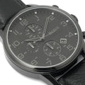 Hugo Boss Aeroliner Chronograph Black Dial Black Leather Strap Watch for Men - 1512567