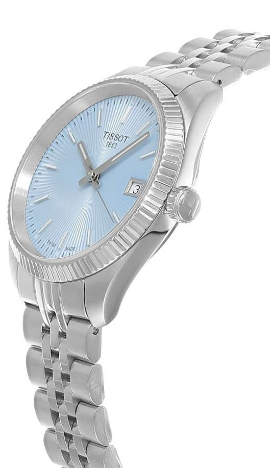 Tissot Ballade Quartz Blue Dial Silver Steel Strap Watch for Women - T156.210.11.351.00