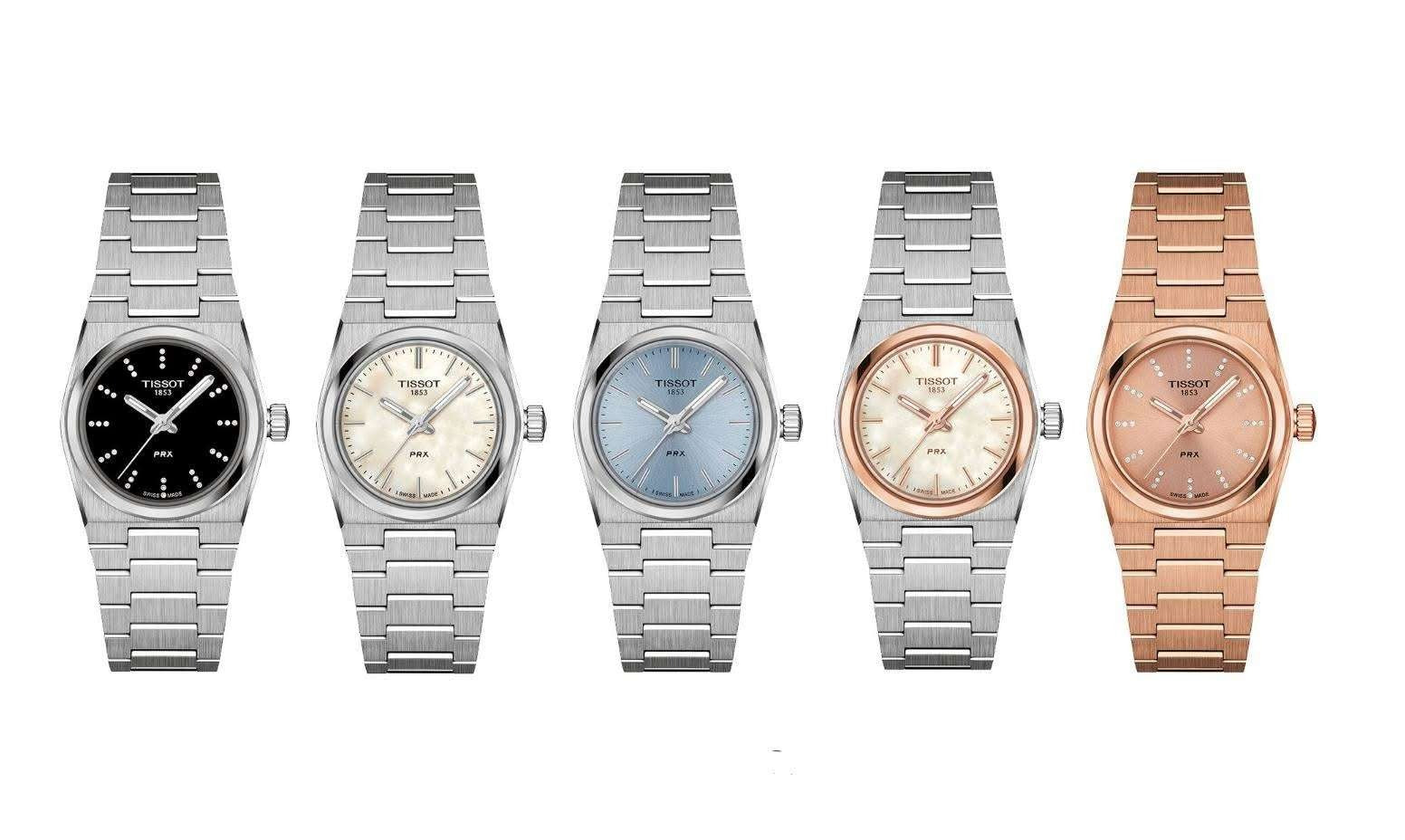 Tissot PRX Quartz Diamonds Black Dial Silver Steel Strap Watch for Women - T137.010.11.056.00