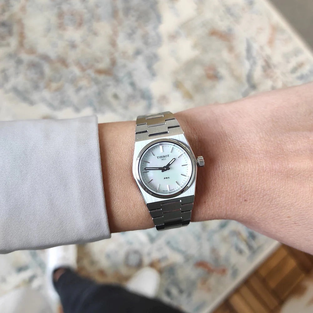 Tissot PRX Quartz Mother of Pearl Dial Silver Steel Strap Watch for Women - T137.010.11.111.00