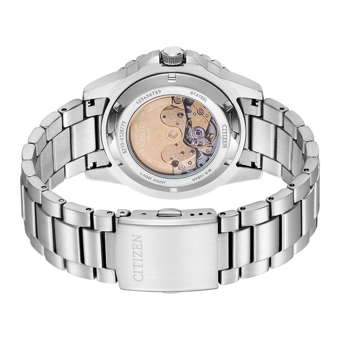 Citizen Mechanical Automatic Yellow Dial Silver Steel Strap Watch for Men - NJ0170-83Z