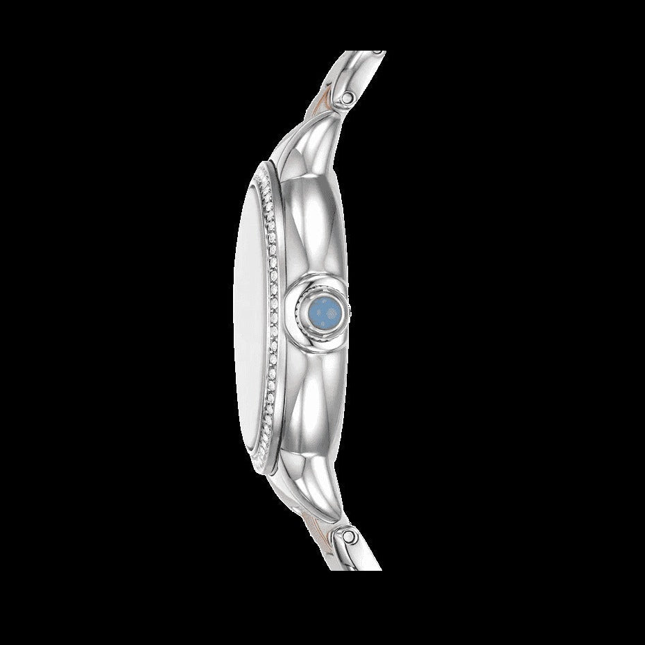 Emporio Armani Three Hand Blue Dial Two Tone Steel Strap Watch for Women - AR11597