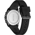 Hugo Boss Strike Chronograph Black Dial Black Rubber Strap Watch for Men - 1514289
