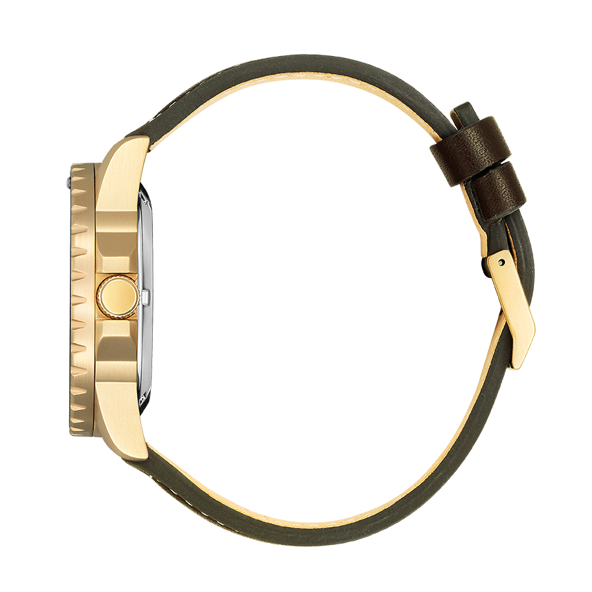 Citizen Mechanical Automatic Green Dial Brown Leather Strap Watch for Men - NJ0173-18X