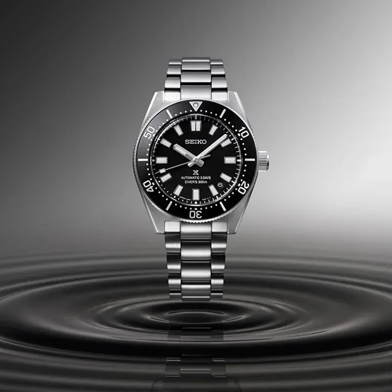 Seiko Prospex 1965 Heritage Divers Automatic Black Dial Silver Steel Strap Watch for Men - SPB453J1