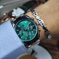 Maserati Attrazione Chronograph Green Dial Silver Steel Strap Watch for Men - R8853151011