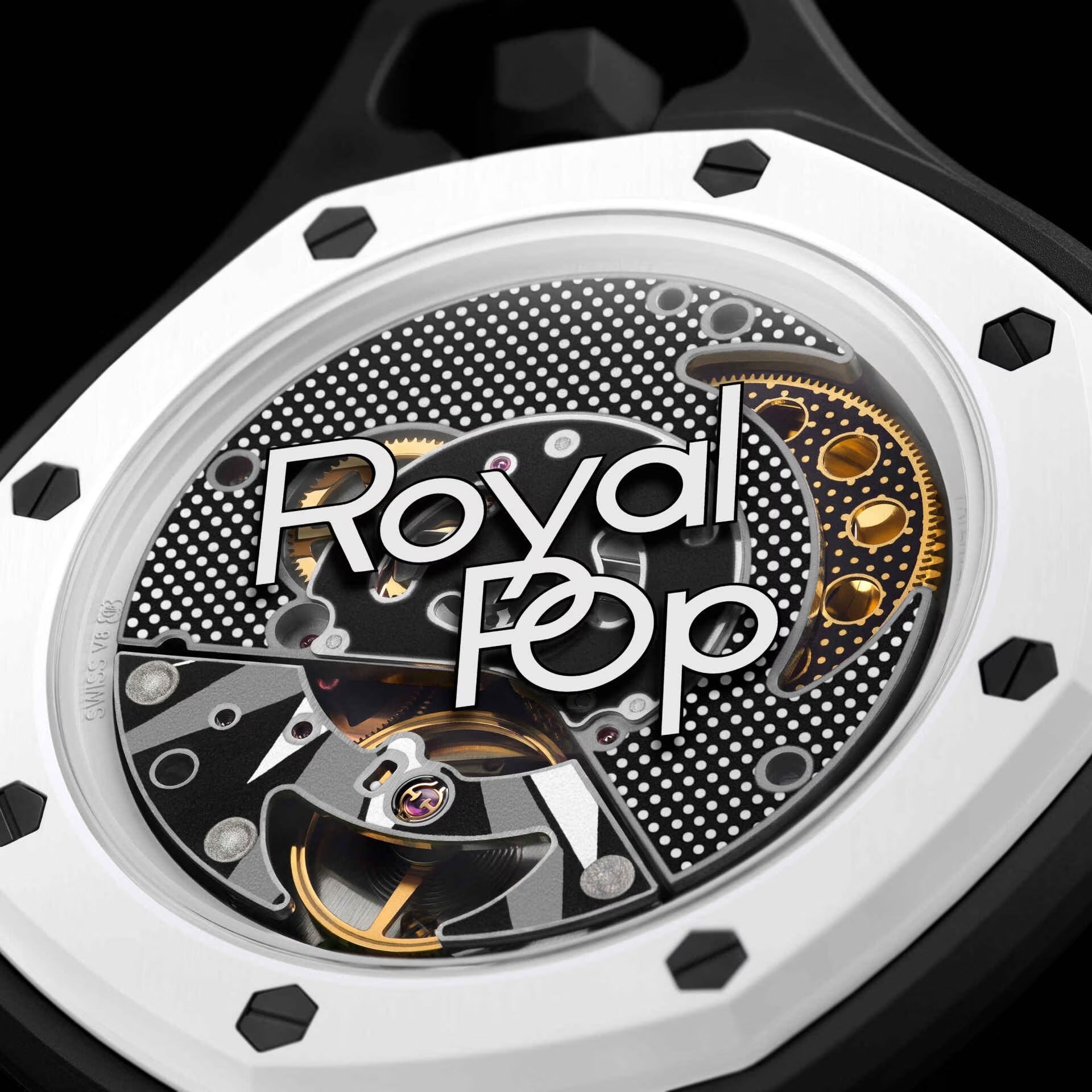 Swatch x AP Royal Pop Black Dial Black Leather Strap Watch for Men - Ocho Negro