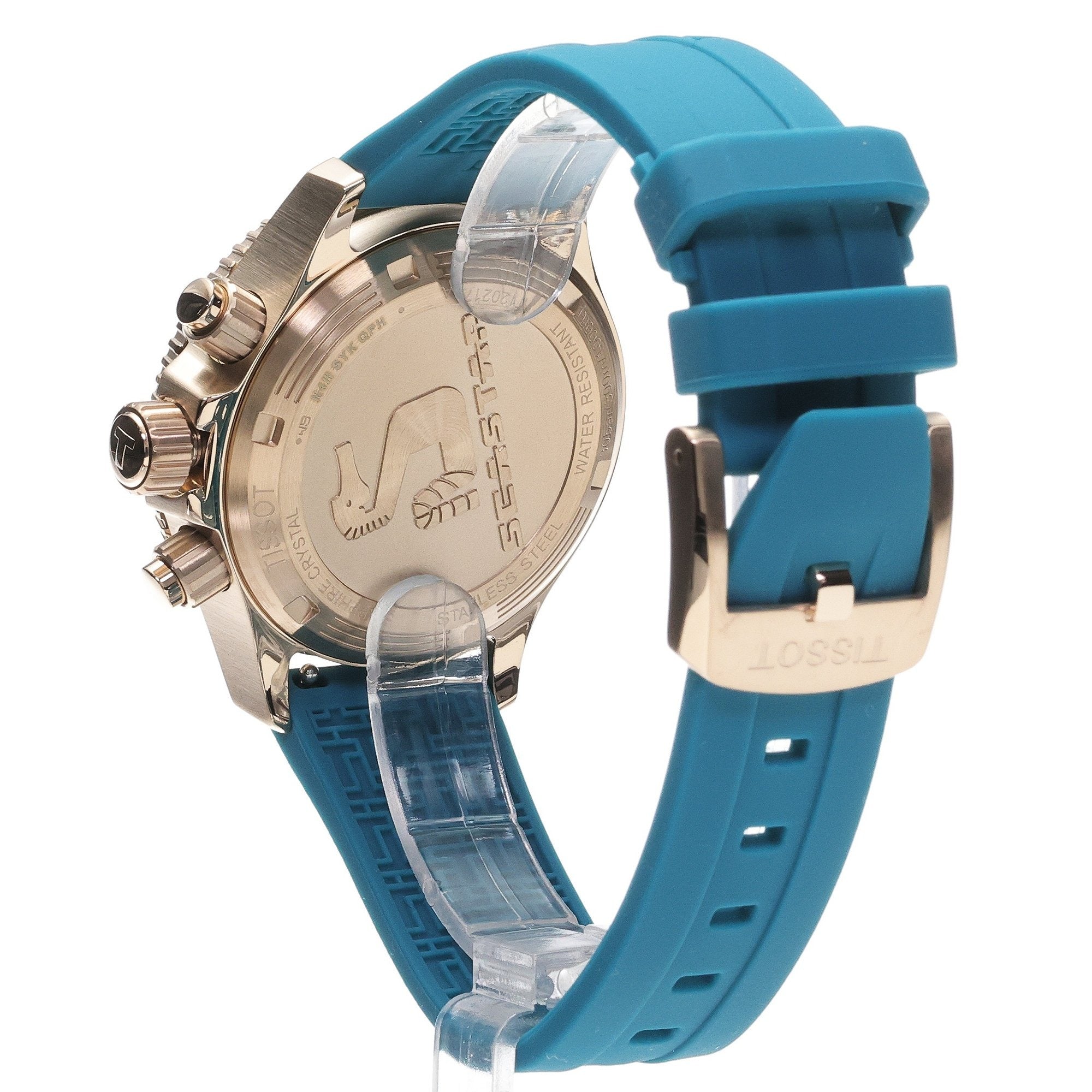 Tissot Seastar 1000 Chronograph Turqouise Dial Turqouise Rubber Strap Watch for Women - T120.217.37.041.00