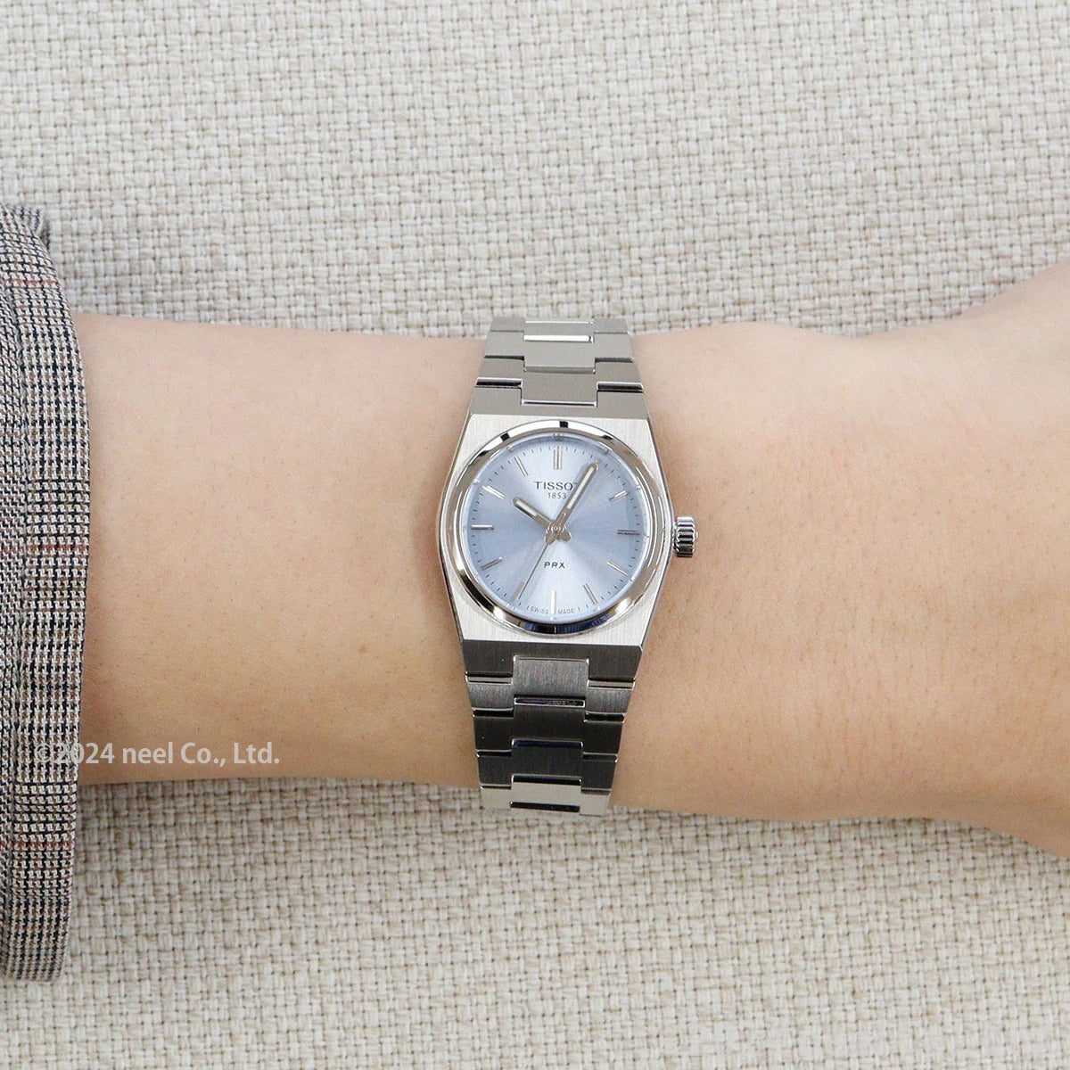 Tissot PRX Quartz Ice Blue Dial Silver Steel Strap Watch for Women - T137.010.11.351.00