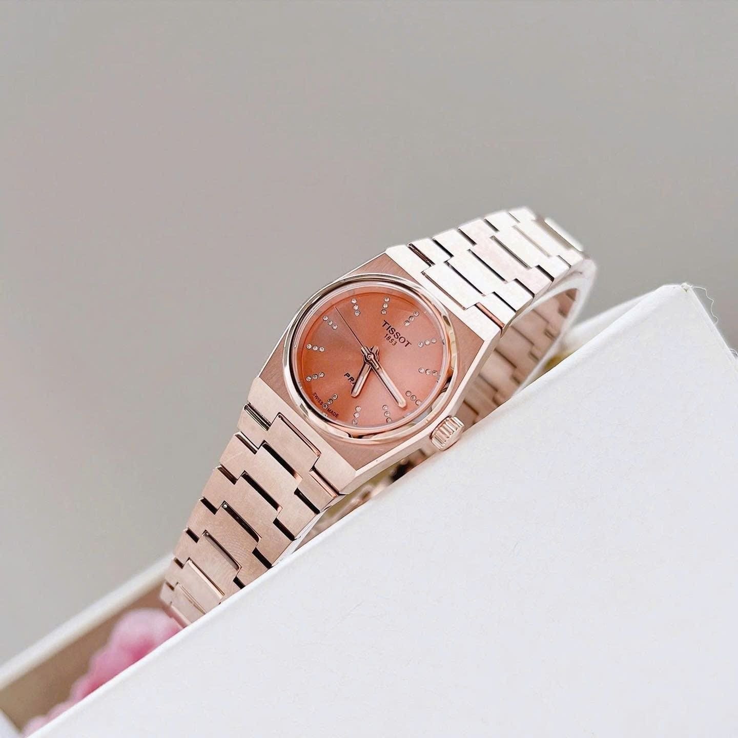 Tissot PRX Diamonds Rose Gold Dial Rose Gold Steel Strap Watch for Women - T137.010.33.506.00