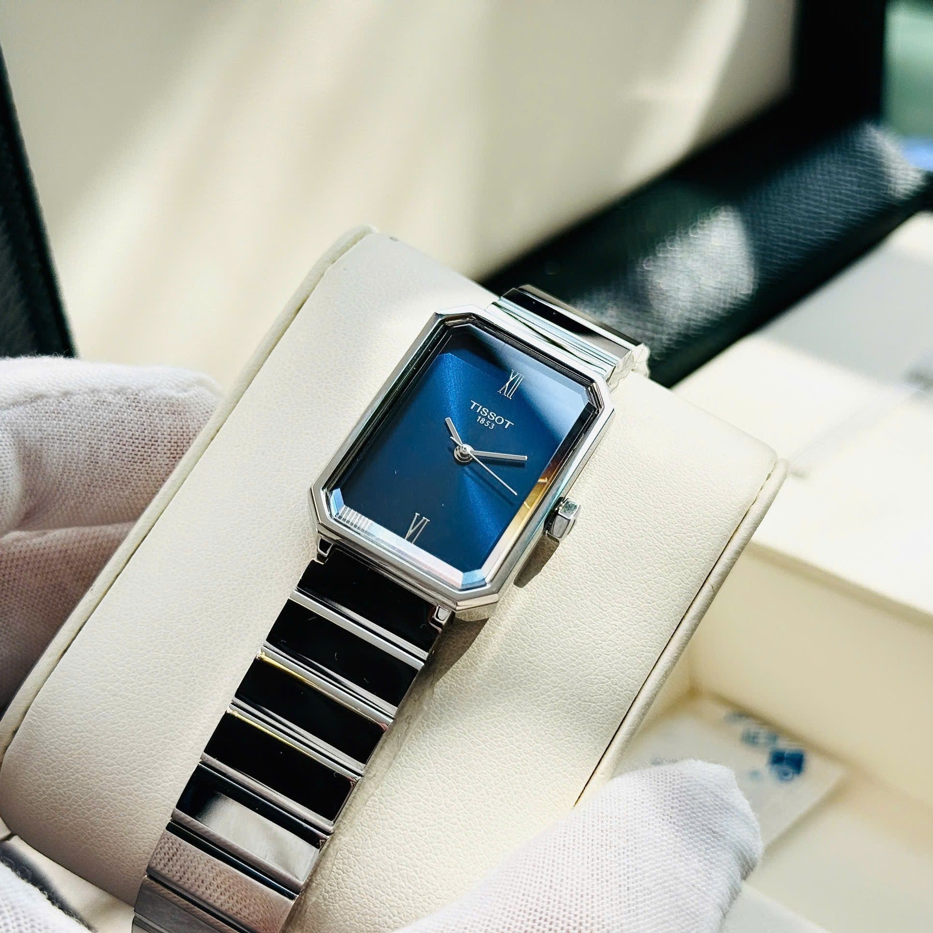 Tissot SRV Blue Dial Silver Steel Strap Watch for Women - T160.110.11.043.00