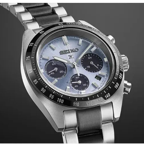 Seiko Prospex Speedtimer Solar Chronograph Limited Edition Blue Dial Two Tone Steel Strap Watch for Men - SSC909