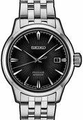 Seiko Presage Cocktail Time Automatic Black Dial Silver Steel Strap Watch for Men - SRPE17J1
