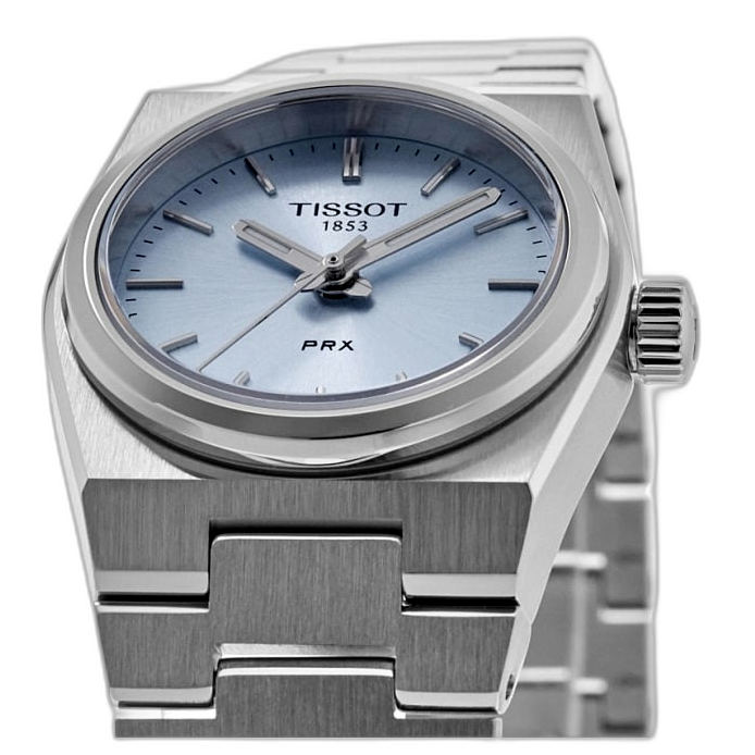 Tissot PRX Quartz Ice Blue Dial Silver Steel Strap Watch for Women - T137.010.11.351.00