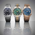 Citizen Tsuyosa 60 Automatic Blue Dial Rose Gold Steel Strap Watch for Men - NK0023-57L