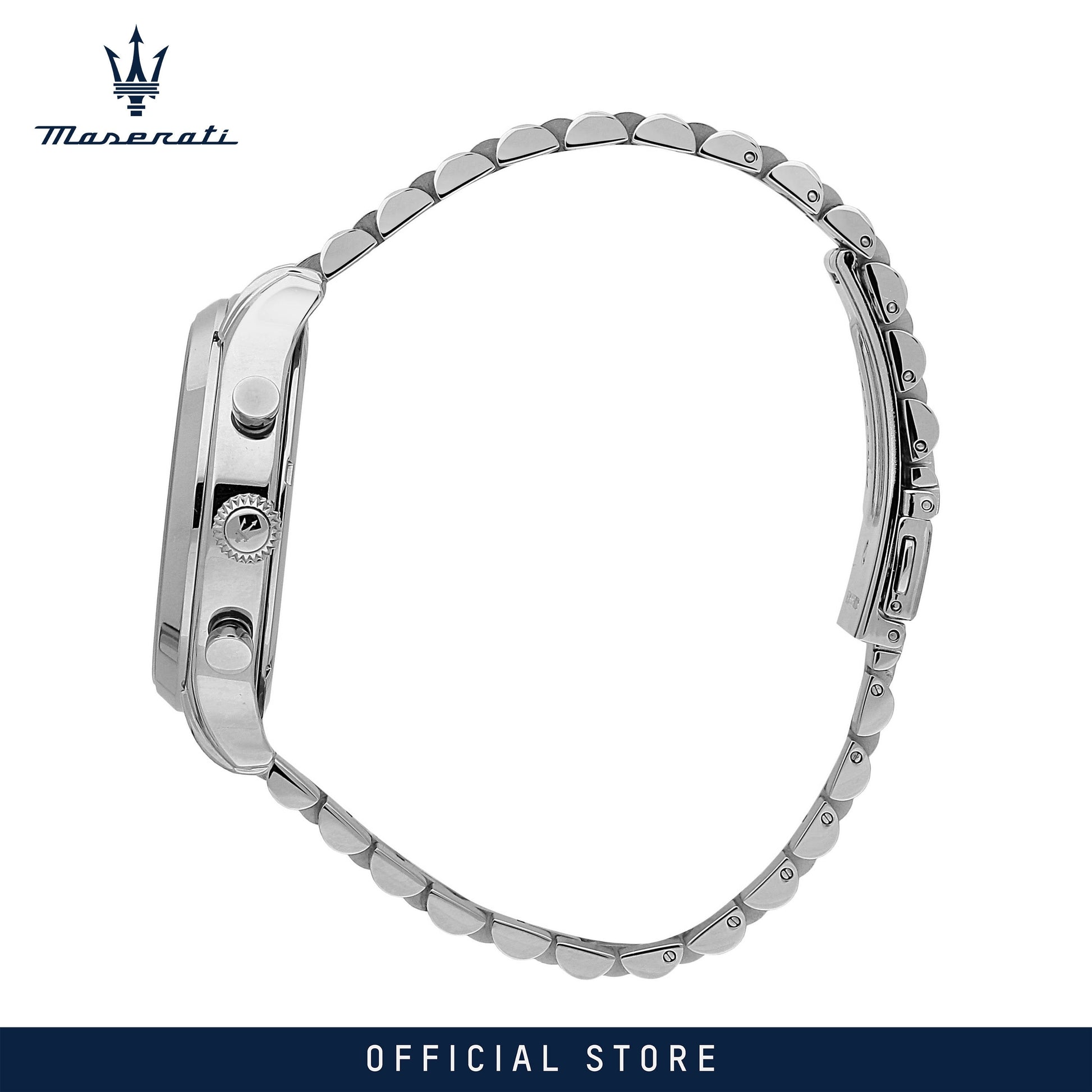 Maserati Epoca Chronograph Limited Edition Black Dial Silver Steel Strap Watch for Men - R8873618029