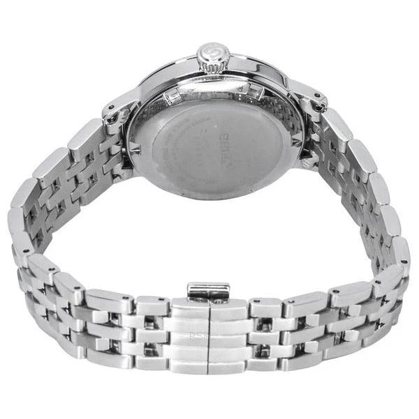 Seiko Presage Cocktail Time Automatic Skydiving Diamonds Blue Dial Silver Steel Strap Watch for Women - SRE007J1