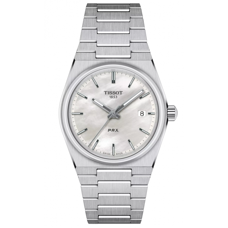 Tissot PRX Quartz Mother of Pearl Dial Silver Steel Strap Watch for Women- T137.210.11.111.00