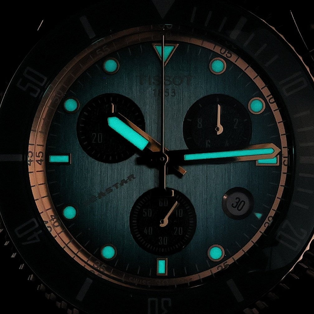 Tissot Seastar 1000 Chronograph Turqouise Dial Turqouise Rubber Strap Watch for Women - T120.217.37.041.00