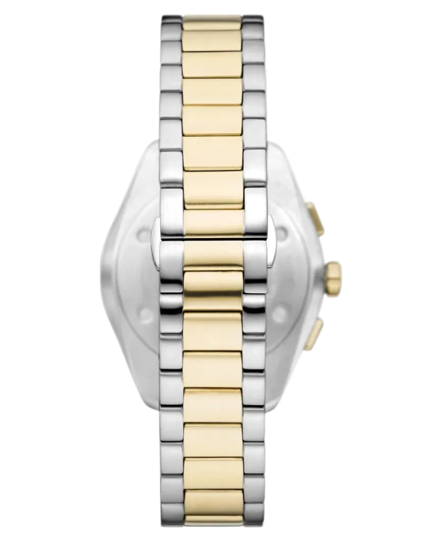 Emporio Armani Elegant Chronograph Cream Dial Two Tone Steel Strap Watch for Men - AR11605