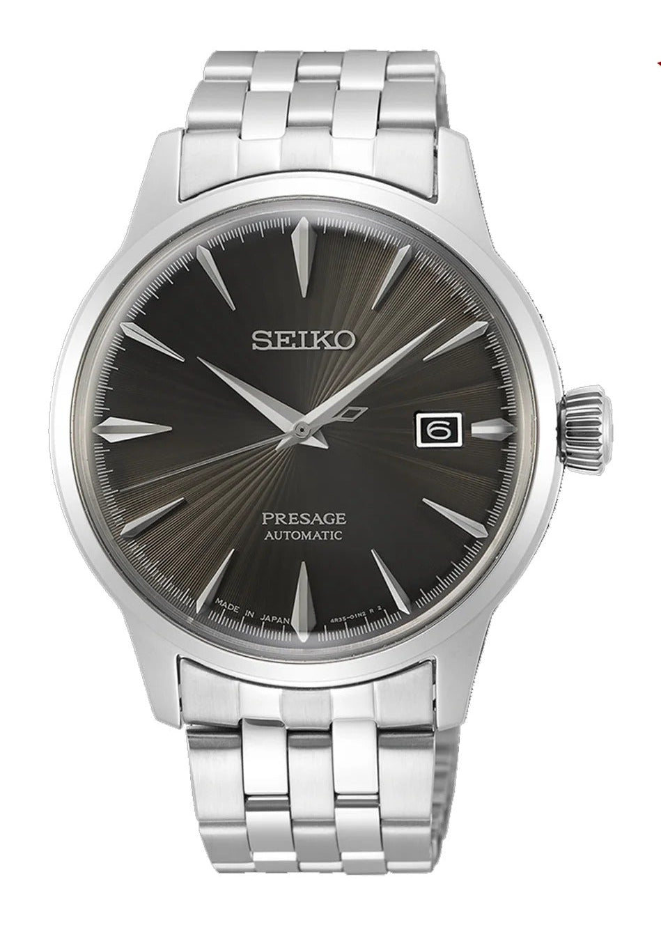 Seiko Presage Cocktail Time Automatic Black Dial Silver Steel Strap Watch for Men - SRPE17J1