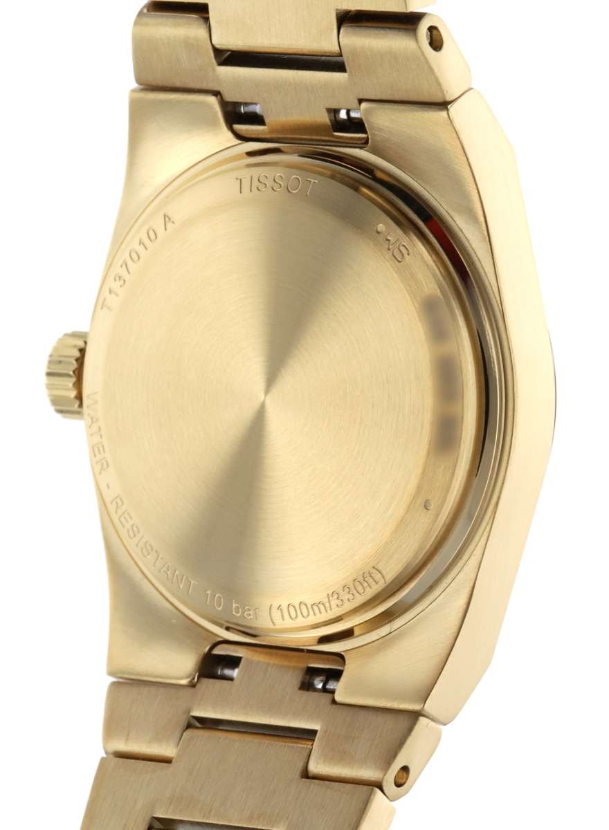 Tissot PRX 25mm Gold DIal Gold Steel Strap Watch for Women - T137.010.33.021.00