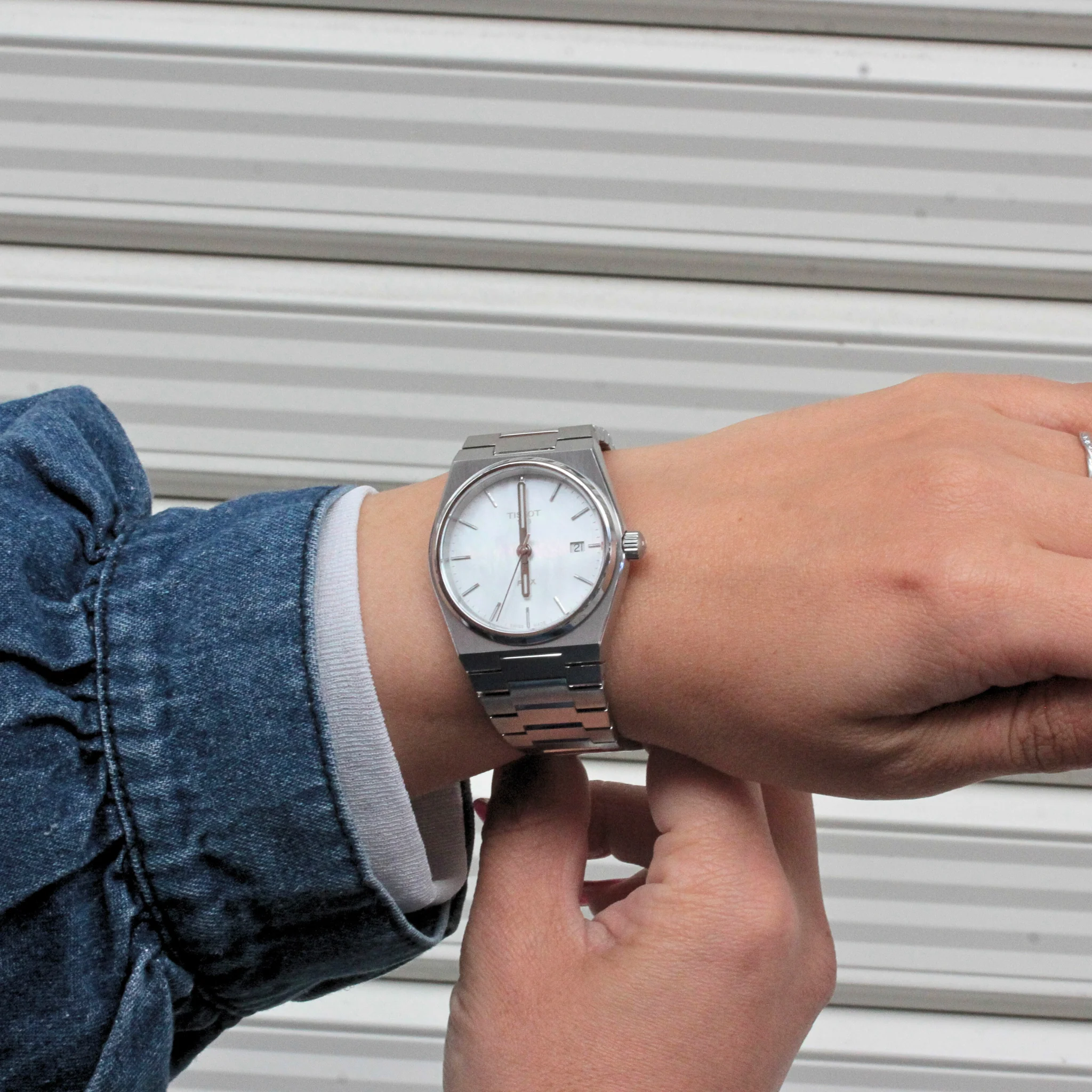 Tissot PRX Quartz Mother of Pearl Dial Silver Steel Strap Watch for Women- T137.210.11.111.00