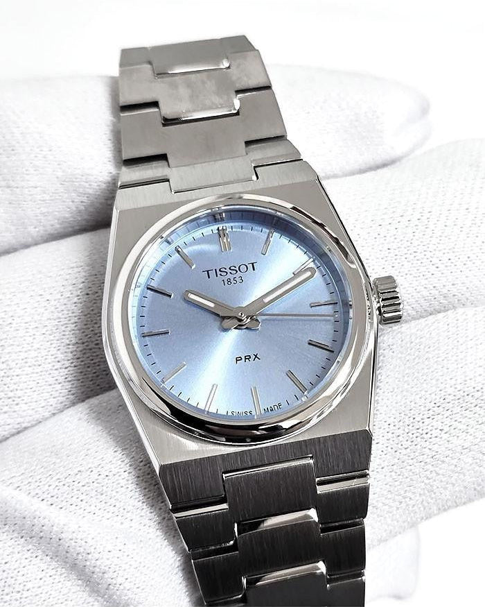 Tissot PRX Quartz Ice Blue Dial Silver Steel Strap Watch for Women - T137.010.11.351.00