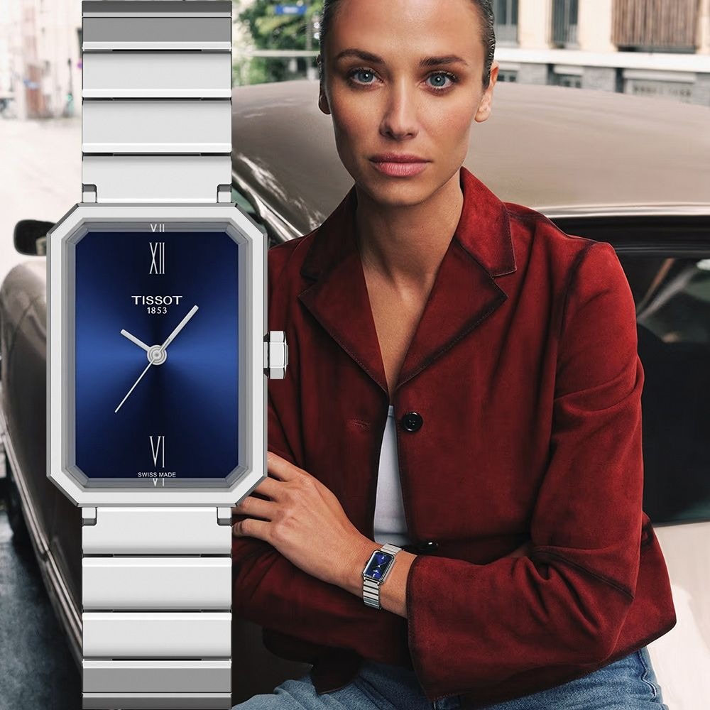 Tissot SRV Blue Dial Silver Steel Strap Watch for Women - T160.110.11.043.00