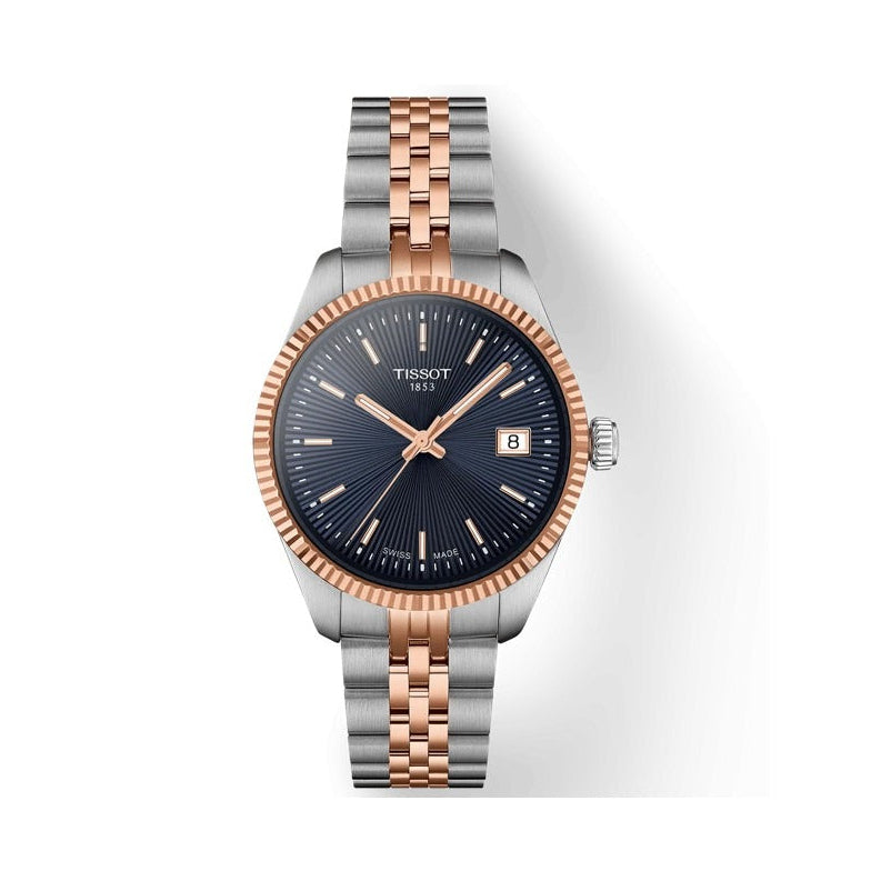 Tissot Ballade Quartz Blue Dial Two Tone Steel Strap Watch for Women - T156.210.22.041.00